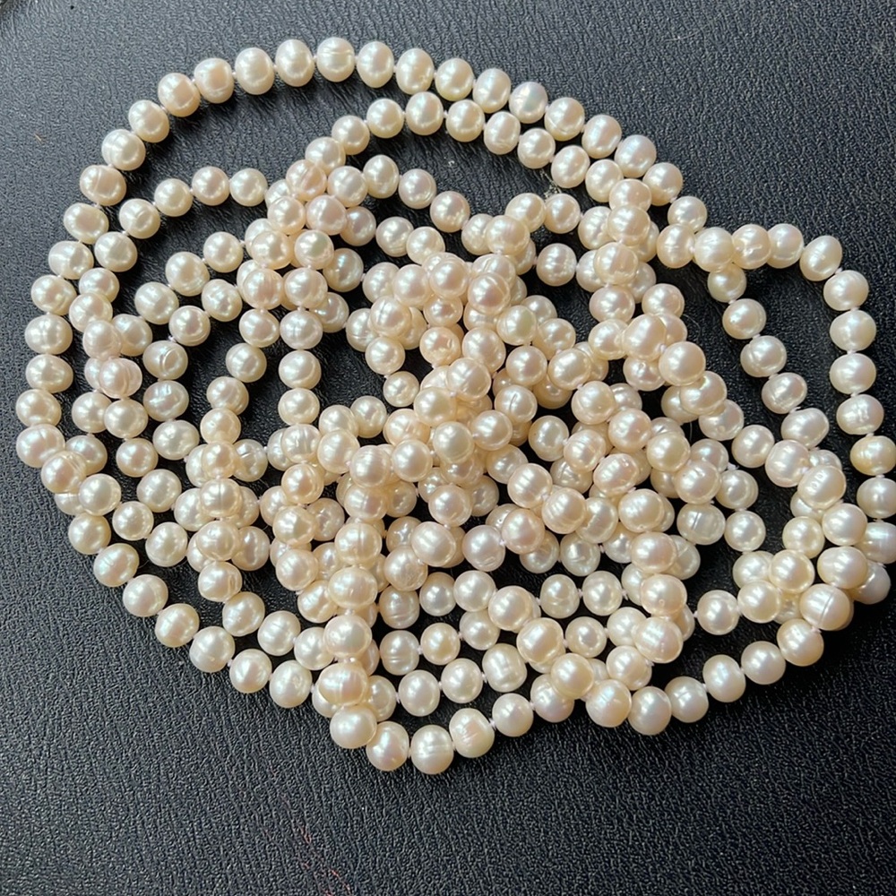 Pearl Necklace- super long, real pearls